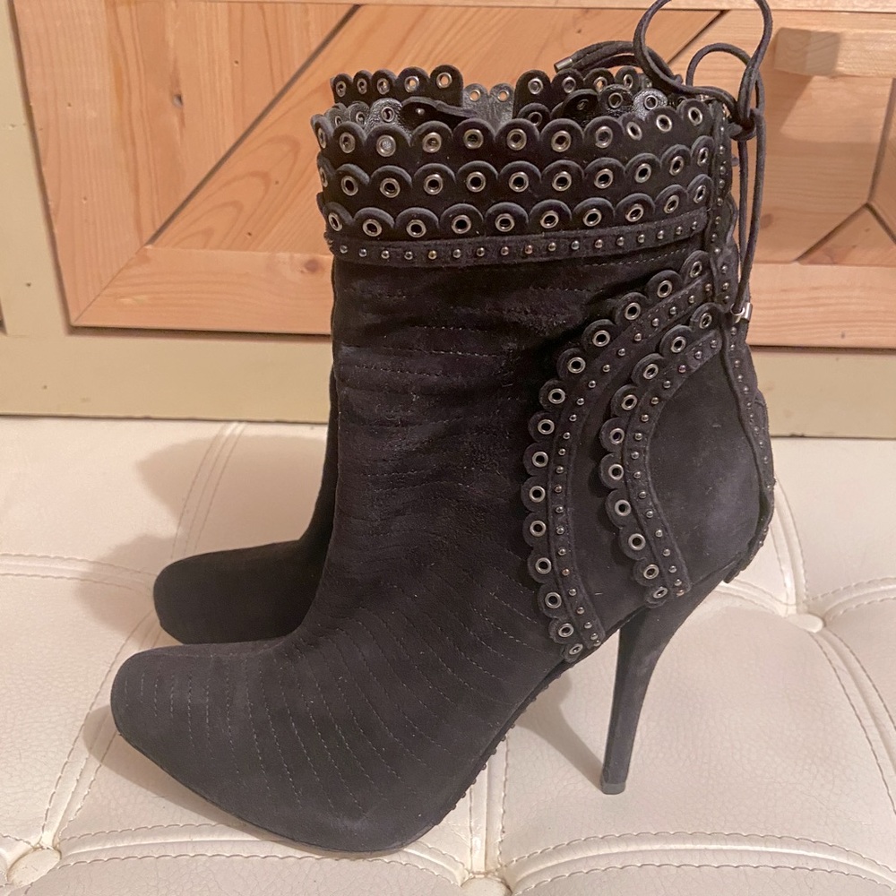 Dior Eyelet Suede Booties